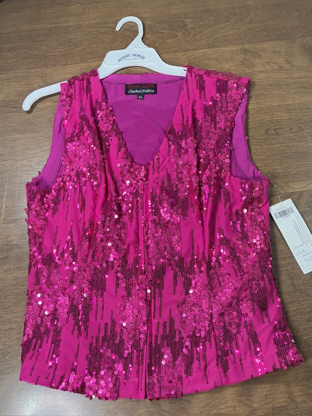 Hobby Horse Limited Edition Show Vest Pink Sequin XL